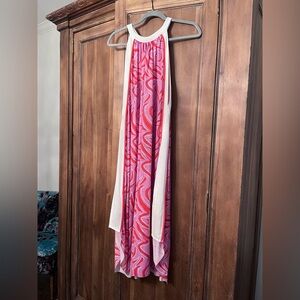 NEW! ZARA Pink and White Halter Maxi Dress or cover up
